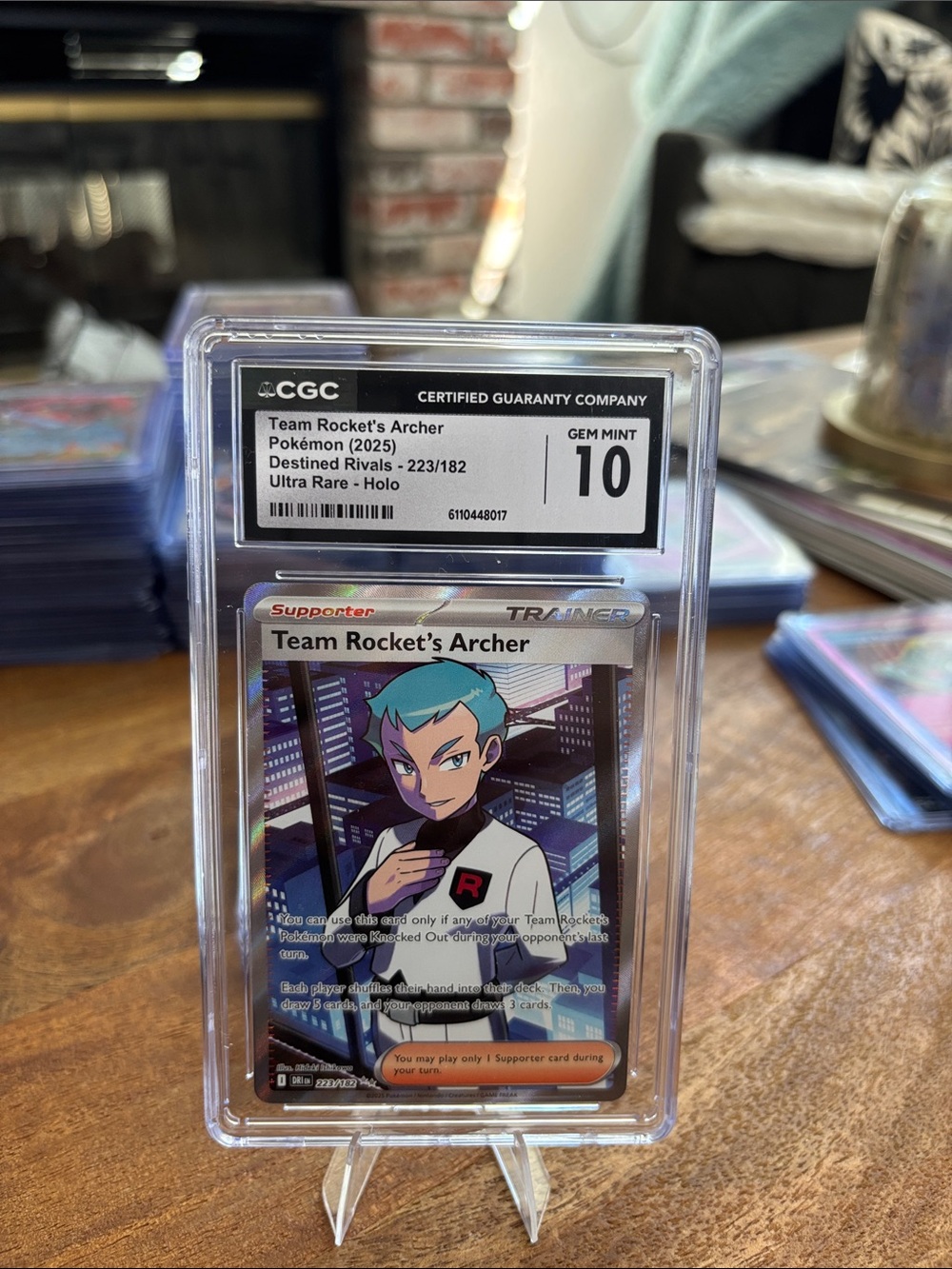 CGC 10 Team Rocket’s Archer Ultra Rare Holo Pokemon Destined Rivals 223/182